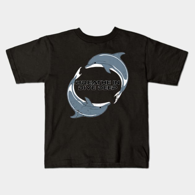 Breathe in dive deep Kids T-Shirt by NicGrayTees